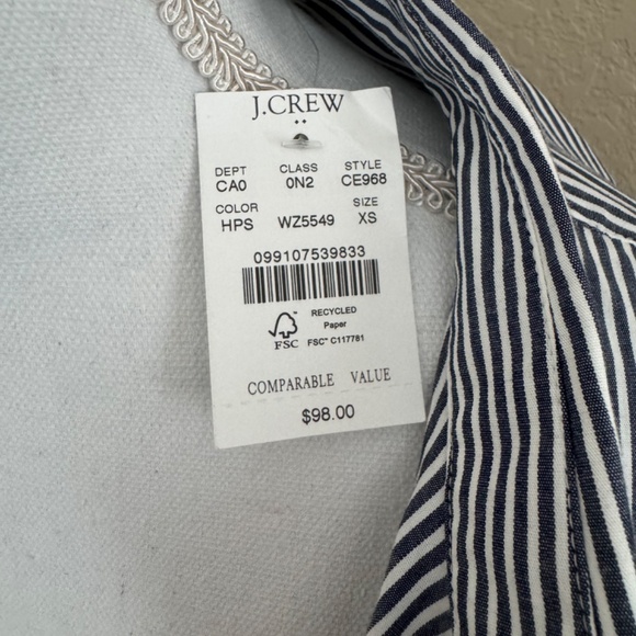 J Crew Women's Striped Button Down w/small rhinestones - Picture 8 of 12